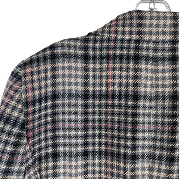 Talbots Double Breasted Bradwell Plaid Blazer Jacket Gray Pink Size 16 - Picture 10 of 11